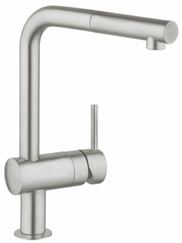 Смеситель для кухни Grohe Minta с выдвижным изливом, суперсталь (32168DC0) - фото, отзывы, цена
