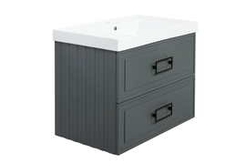 Тумба с раковиной La Fenice Cubo Grigio TWIN серо-зелёная 80 - фото, отзывы, цена