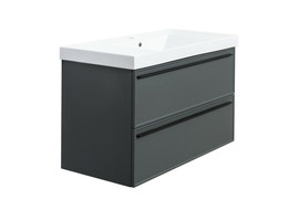 Тумба с раковиной La Fenice Elba Grigio TWIN серо-зелёная 100 - фото, отзывы, цена