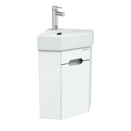 Тумба Onika Айленд 35 с раковиной Sanita luxe Line, подвесная, угловая, белая - фото, отзывы, цена