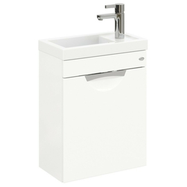 Тумба Onika Комо 45 с раковиной Kirovit Фостер 45, подвесная, белая - фото, отзывы, цена