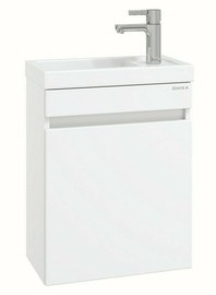 Тумба Onika Милтон 45 с раковиной Kirovit Фостер 45, подвесная, белая - фото, отзывы, цена