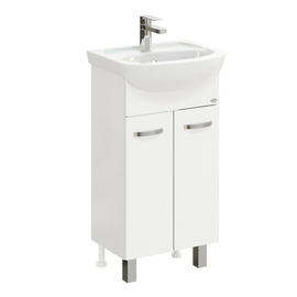 Тумба Onika Коралл 47 с раковиной Оскольская керамика Дора 47, напольная, белая - фото, отзывы, цена