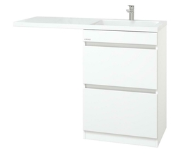 Тумба Onika Милтон 48 под стиральную машину с раковиной Marko Марсал 110 правая чаша, напольная, белая - фото, отзывы, цена