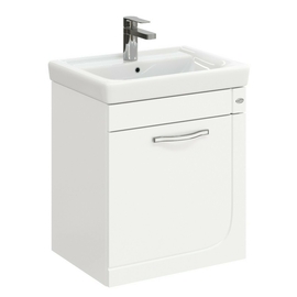 Тумба Onika Ирис 50 с раковиной Santek Тигода 50, подвесная, белая - фото, отзывы, цена