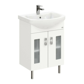 Тумба Onika Кристалл 55 с раковиной Santek Балтика 55, напольная, белая - фото, отзывы, цена