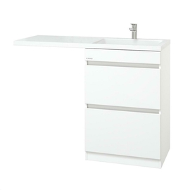 Тумба Onika Милтон 58 под стиральную машину с раковиной Marko Марсал 120 правая чаша, напольная, белая - фото, отзывы, цена