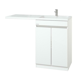 Тумба Onika Милтон Нова 58 под стиральную машину с раковиной Marko Марсал 120 правая чаша, напольная, белая - фото, отзывы, цена