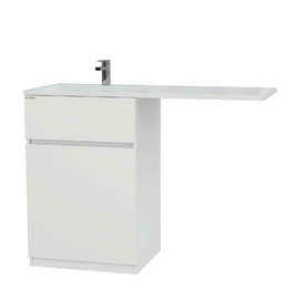 Тумба Onika Сорго 58 под стиральную машину с раковиной Marko Марсал 120 левая чаша, напольная, белая - фото, отзывы, цена