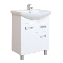 Тумба Onika Балтика 60 с раковиной Santek Балтика 60, напольная, с ящиком, белая - фото, отзывы, цена