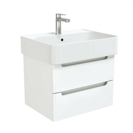 Тумба Onika Неаполь 60 с раковиной Kirovit Олимпия 60, подвесная, белая - фото, отзывы, цена