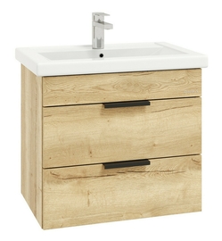 Тумба Onika Легран 60 с раковиной Kirovit Фостер 60, подвесная, дуб галифакс - фото, отзывы, цена