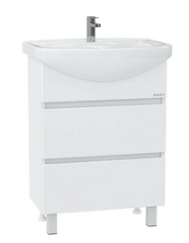 Тумба Onika Элита 60 с раковиной Santeri Грация 60, напольная, белая - фото, отзывы, цена