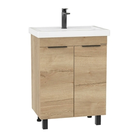 Тумба Onika Легран 60 с раковиной Kirovit Фостер 60, напольная, дуб галифакс - фото, отзывы, цена