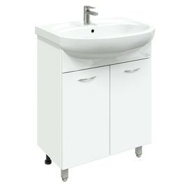 Тумба Onika Стелла 65 с раковиной Santek Стелла 65, напольная, белая - фото, отзывы, цена