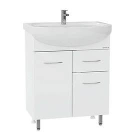 Тумба Onika Стелла 65 с раковиной Santek Стелла 65, напольная, белая, с ящиком - фото, отзывы, цена