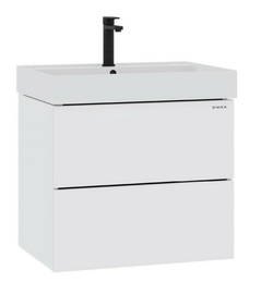 Тумба Onika Эсквана 65 с раковиной Valleri Вилис 65, подвесная, белая - фото, отзывы, цена