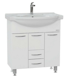 Тумба Onika Моника 75 с раковиной Santek Байкал 75, напольная, белая - фото, отзывы, цена