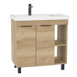 Тумба Onika Легран 80 с раковиной Kirovit Фостер 80 крыло справа, напольная, дуб галифакс - фото, отзывы, цена