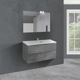 Тумба с раковиной Vincea Mia 900 подвесная, цвет Beton - фото, отзывы, цена
