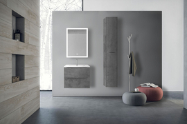 Тумба с раковиной Vincea Mia 600 подвесная, цвет Beton - фото, отзывы, цена