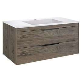 Тумба с раковиной Vincea Chiara 2D 1000 подвесная, цвет R.Oak, раковина белая - фото, отзывы, цена