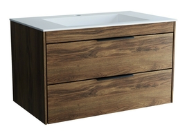 Тумба с раковиной Vincea Chiara 2D 800 подвесная, цвет С.Oak, раковина белая - фото, отзывы, цена