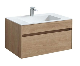 Тумба с раковиной Vincea Chiara 800 подвесная, цвет N.Oak, раковина белая - фото, отзывы, цена