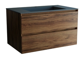Тумба с раковиной Vincea Luka 800 подвесная, цвет С.Oak, раковина серая - фото, отзывы, цена