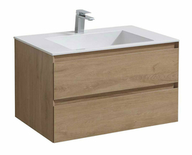 Тумба с раковиной Vincea Luka 800 подвесная, цвет N.Oak, раковина белая - фото, отзывы, цена