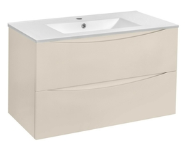 Тумба с раковиной Vincea Mia Slim 900 подвесная, цвет M.Beige Soft-touch - фото, отзывы, цена