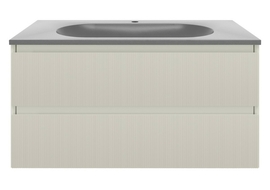 Тумба с раковиной Vincea Welle 1000 подвесная, цвет M.Beige Soft-touch, раковина цвет серый шелк - фото, отзывы, цена