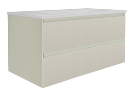 Тумба с раковиной Vincea Welle 1000 подвесная, цвет M.Beige Soft-touch, раковина белая - фото, отзывы, цена