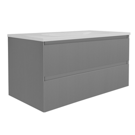 Тумба с раковиной Vincea Welle 1000 подвесная, цвет M.Grey Soft-touch, раковина белая - фото, отзывы, цена