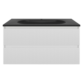 Тумба с раковиной Vincea Welle 1000 подвесная, цвет M.White Soft-touch, раковина антрацит - фото, отзывы, цена