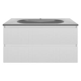 Тумба с раковиной Vincea Welle 1000 подвесная, цвет M.White Soft-touch, раковина серый шелк - фото, отзывы, цена