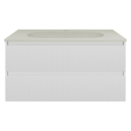 Тумба с раковиной Vincea Welle 1000 подвесная, цвет M.White Soft-touch, раковина жасмин - фото, отзывы, цена