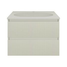 Тумба с раковиной Vincea Welle 600 подвесная, цвет M.Beige Soft-touch, раковина жасмин - фото, отзывы, цена