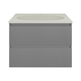 Тумба с раковиной Vincea Welle 600 подвесная, цвет M.Grey Soft-touch, раковина жасмин - фото, отзывы, цена