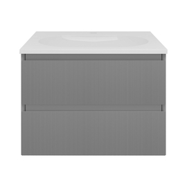Тумба с раковиной Vincea Welle 600 подвесная, цвет M.Grey Soft-touch, раковина белая - фото, отзывы, цена