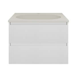 Тумба с раковиной Vincea Welle 600 подвесная, цвет M.White Soft-touch, раковина жасмин - фото, отзывы, цена