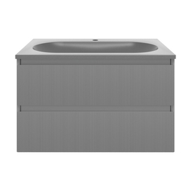 Тумба с раковиной Vincea Welle 800 подвесная, цвет M.Grey Soft-touch, раковина серый шелк - фото, отзывы, цена