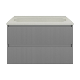Тумба с раковиной Vincea Welle 800 подвесная, цвет M.Grey Soft-touch, раковина жасмин - фото, отзывы, цена