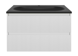 Тумба с раковиной Vincea Welle 800 подвесная, цвет M.White Soft-touch, раковина цвет антрацит - фото, отзывы, цена