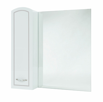 Зеркальный шкаф Bellezza Амелия-70, белый (патина)/серебро, правый - фото, отзывы, цена