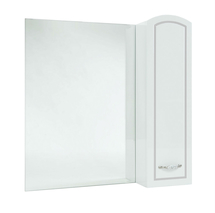 Зеркальный шкаф Амелия-80, белый (патина)/серебро, правый - фото, отзывы, цена