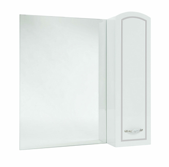 Зеркальный шкаф Bellezza Амелия-80, белый (патина)/серебро, правый - фото, отзывы, цена