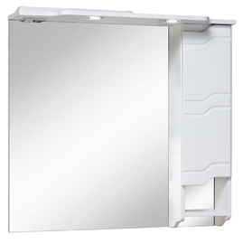 Зеркальный шкаф Runo Стиль 85 правый, белый - фото, отзывы, цена