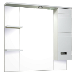 Зеркальный шкаф Runo Турин 85 правый, белый - фото, отзывы, цена