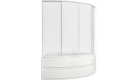 Шторка для ванны BAS Алегра, стекло Грэйп, 150х145см, ШТ00013 - фото, отзывы, цена
